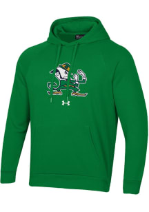 Under Armour Notre Dame Fighting Irish Mens Green All Day Fleece Long Sleeve Hoodie