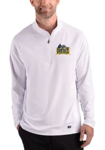 Cutter and Buck Drexel Dragons Mens White Prospect Epic Confidence Long Sleeve Qtr Zip Pullover