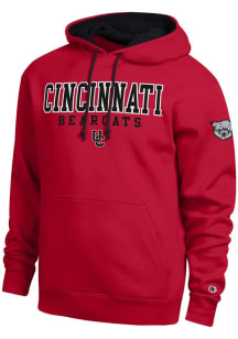Champion Cincinnati Bearcats Mens Red Arch Name Contrast Liner Long Sleeve Hoodie
