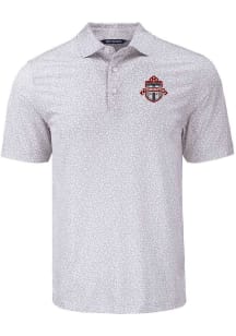 Cutter and Buck Toronto FC Mens Grey Pike Flora Short Sleeve Polo