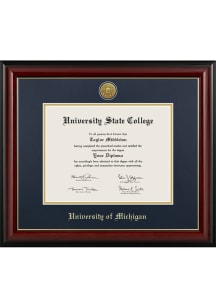 Michigan Wolverines Medallion Lancaster Diploma Frame - Navy Blue