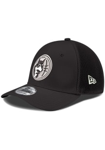 New Era Minnesota Timberwolves Mens Black Secondary Team Logo Neo 39THIRTY Flex Hat