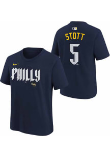 Bryson Stott Philadelphia Phillies Youth Navy Blue City Connect NN Player Tee