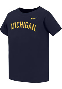 Nike Michigan Wolverines Toddler Navy Blue Arched Wordmark T-Shirt
