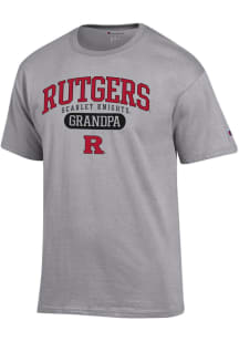 Champion Rutgers Scarlet Knights Grey Pill Grandpa Jersey Short Sleeve T Shirt