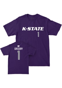 Wendell Gregory K-State Wildcats Purple NIL Sideline Short Sleeve Player T Shirt