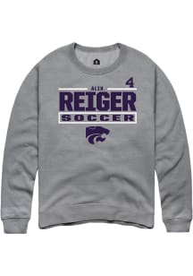 Alix Regier K-State Wildcats Graphite NIL Stacked Box Long Sleeve Player T Shirt