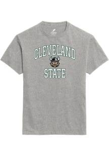 Cleveland State Vikings Grey Number One Design Short Sleeve T Shirt