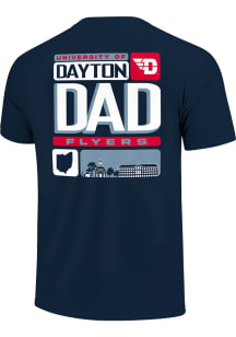 Dayton Flyers Navy Blue Tiles Dad Short Sleeve T Shirt