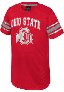 Colosseum Ohio State Buckeyes Girls Red Aunt Trixie Short Sleeve Dress