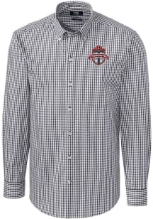 Cutter and Buck Toronto FC Mens Charcoal Easy Care Gingham Long Sleeve Dress Shirt