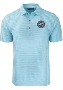Cutter and Buck New York City FC Light Blue Forge Heather Stripe Big and Tall Polo