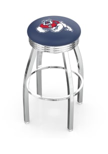 Fresno State Bulldogs 3 Ring Chrome Seat Pub Stool - Silver