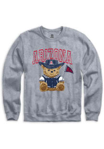 Summit Sportswear Arizona Wildcats Womens Grey Bear Necessities Crew Sweatshirt
