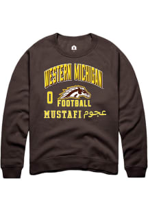 Mustafi Al-Gawari Western Michigan Broncos Mens Brown Football NIL Arch Logo Player Crew