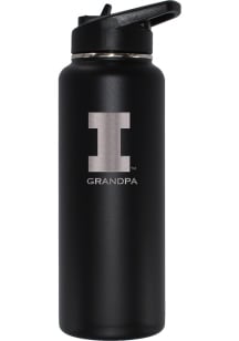 Illinois Fighting Illini Grandpa 34oz Stainless Steel Bottle - Black