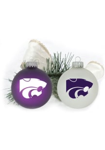 K-State Wildcats Two Pack Ball Ornament - Purple