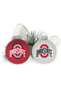 Ohio State Buckeyes Two Pack Ball Ornament - Red