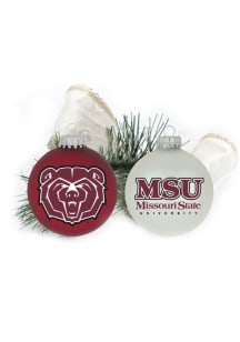 Missouri State Bears Two Pack Ball Ornament - Maroon