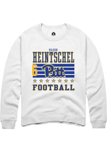 Mason Heintschel Pitt Panthers Mens White Football NIL Striped Player Crew