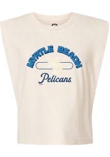 Summit Sportswear Myrtle Beach Pelicans Womens White Vintage Arch Script Tank Top