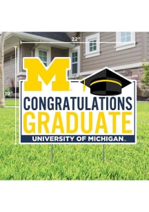 Michigan Wolverines Congratulations Graduate Yard Sign - White