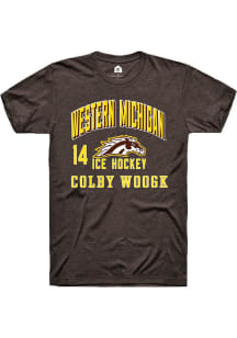 Colby Woogk Western Michigan Broncos Brown NIL Arch Logo Short Sleeve Player T Shirt