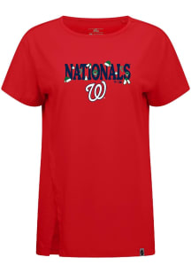 Levelwear Washington Nationals Womens Red Influx Festive Short Sleeve T-Shirt