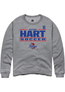 Kaleigh Hart  Rally Tulsa Golden Hurricane Mens Graphite NIL Stacked Box Long Sleeve Crew Sweatshi..