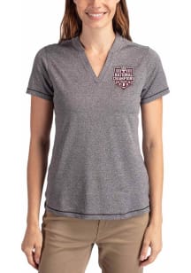 Cutter and Buck Indiana Hoosiers Womens Charcoal 2025 CFP National Champions Forge Short Sleeve T-..