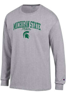Champion Michigan State Spartans Grey Mom Script Jersey Long Sleeve T Shirt