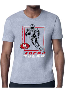 Starter San Francisco 49ers Grey Grid Short Sleeve T Shirt