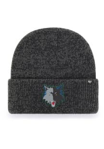 47 Minnesota Timberwolves Black HWC Brain Freeze Cuff Mens Knit Hat