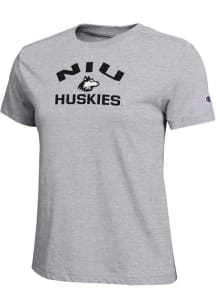 Champion Northern Illinois Huskies Womens Grey Arch Mascot Core Short Sleeve T-Shirt