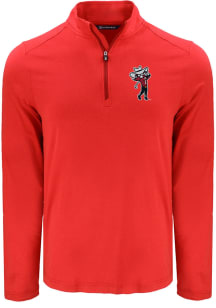 Cutter and Buck Texas Tech Red Raiders Mens Red Coastline Long Sleeve Qtr Zip Pullover