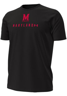 Under Armour Maryland Terrapins Black Tonal Perf Cotton Short Sleeve T Shirt
