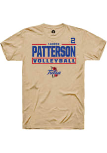Lauren Patterson Tulsa Golden Hurricane Brown NIL Stacked Box Short Sleeve Player T Shirt
