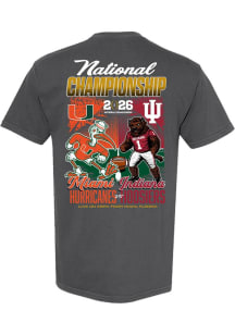 Something Inked Indiana Hoosiers Charcoal 2025 National Championship Game Head to Head Short Sleev..