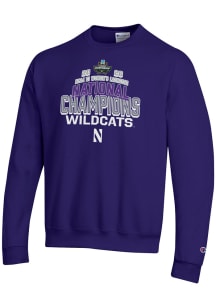 Champion Northwestern Wildcats Mens Purple 2026 Women's Lacrosse National Champs Powerblend Long S..