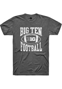 Rally Big Ten Grey Football Arch Short Sleeve T Shirt