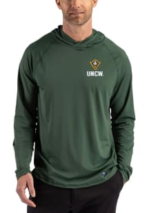 Cutter and Buck UNCW Seahawks Mens Green Prospect Eco Long Sleeve Hoodie