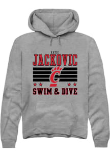 Katie Jackovic Cincinnati Bearcats Mens Grey NIL Striped Player Hood