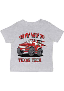 Vive La Fete Texas Tech Red Raiders Infant On My Way Short Sleeve T-Shirt Grey
