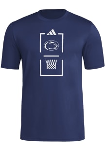 Adidas Penn State Nittany Lions Navy Blue Locker On Court Basketball Short Sleeve T Shirt