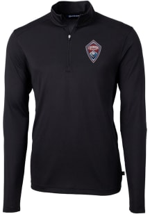 Cutter and Buck Colorado Rapids Mens Black Virtue Eco Pique Big and Tall Qtr Zip