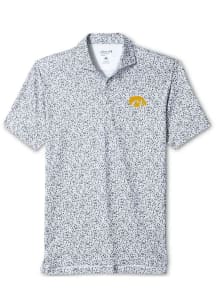Johnnie O Iowa Hawkeyes Mens Black Gridiron Short Sleeve Fashion Polo