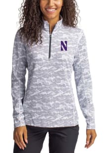 Cutter and Buck Northwestern Wildcats Womens Purple Traverse Camo Qtr Zip