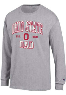 Champion Ohio State Buckeyes Grey Est Date Dad Jersey Long Sleeve T Shirt