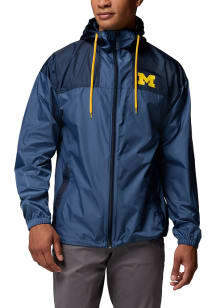 Columbia Michigan Wolverines Mens Navy Blue Flash Challenger II Light Weight Jacket