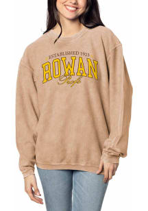 Rowan University Womens Tan Corded Crew Sweatshirt